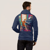 Tabby Cat speelt piano Hoodie (Achterkant volledig)