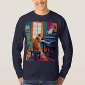 Tabby Cat speelt piano T-shirt (Voorkant)