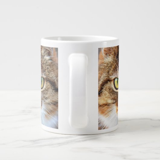 Tabby Cat Stare Close-up face Grote Koffiekop (Achterkant)