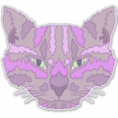 Tabby Cat Sticker (Voorkant)