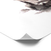 Tabby cat sumie waterverf & inkschilderij poster (Hoek)