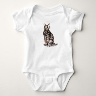 Tabby cat sumie waterverf & inkschilderij romper