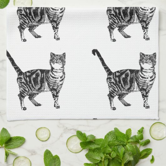 Tabby Cat Tea Towel Theedoek (Gevouwen)