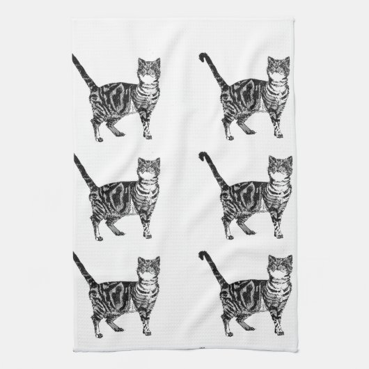 Tabby Cat Tea Towel Theedoek (Verticaal)