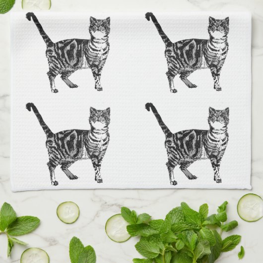 Tabby Cat Tea Towel Theedoek (Gevouwen)