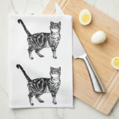 Tabby Cat Tea Towel Theedoek (Quarter Fold)