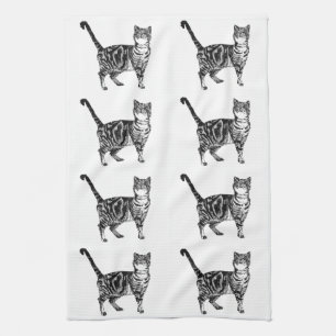 Tabby Cat Tea Towel Theedoek