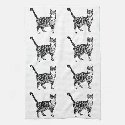 Tabby Cat Tea Towel Theedoek (Verticaal)
