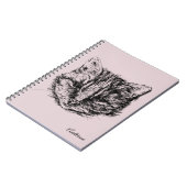 Tabby Cat Tekening Aangepaste kleur Aangepast, aan Notitieboek (Linkerzijde)