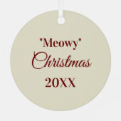 Tabby Cat Tekening Aangepaste kleur Aangepaste naa Metalen Ornament (Achterkant)