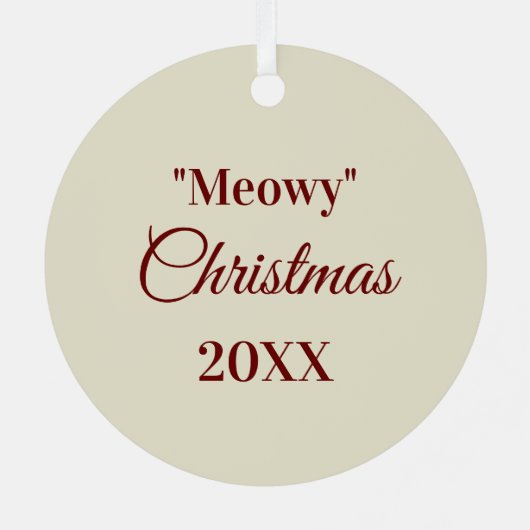 Tabby Cat Tekening Aangepaste kleur Aangepaste naa Metalen Ornament (Achterkant)