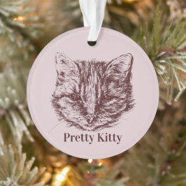 Tabby Cat Tekening Aangepaste kleur Aangepaste naa Ornament