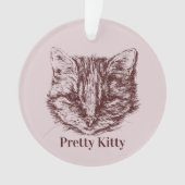 Tabby Cat Tekening Aangepaste kleur Aangepaste naa Ornament (voorkant)