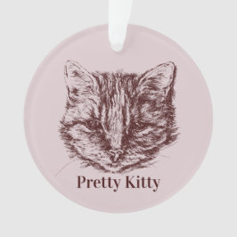 Tabby Cat Tekening Aangepaste kleur Aangepaste naa Ornament