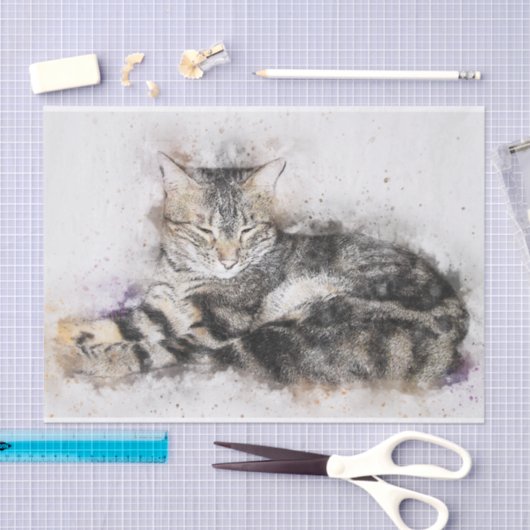  tabby cat tissue papier (Craft)