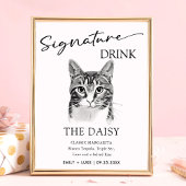Tabby Cat Trouwhandtekening Drink Teken Poster