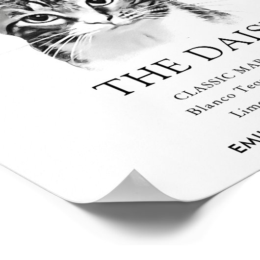 Tabby Cat Trouwhandtekening Drink Teken Poster (Hoek)