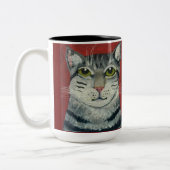 Tabby Cat Tweekleurige Koffiemok (Links)
