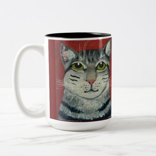 Tabby Cat Tweekleurige Koffiemok (Links)