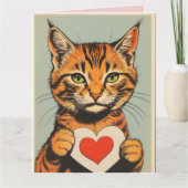 TABBY CAT VALENTINE'S DAY Greeting Card Kaart (Voorkant)