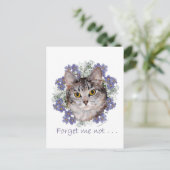 Tabby Cat Vergeet-me-niet Briefkaart (Staand voorkant)