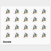 Tabby Cat Verjaardag Cadeau Stapel Ronde Sticker (Vel)