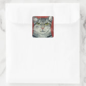 Tabby Cat Vierkante Sticker (Tas)