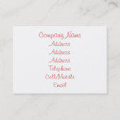 TABBY CAT VISITEKAARTJE (Achterkant)