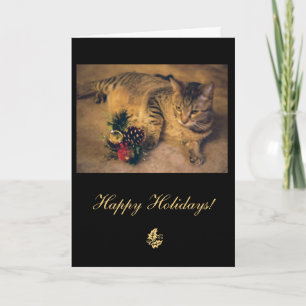 Tabby cat: Vrolijk kerstfeest! Feestdagen Kaart