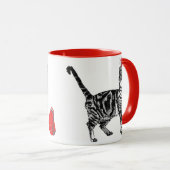 Tabby Cat vrolijke Catsmus Rood Kerstmok Mok (Voorkant rechts)