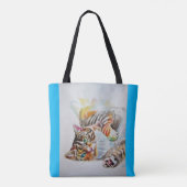 Tabby Cat Waterverf Ginger Cats lovers Canvas tas (Achterkant)