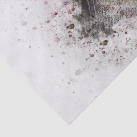 Tabby Cat Waterverf Tissuepapier (Detail)