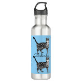 Tabby Cat Whimsical Light Blue Cats Waterfles (Voorkant)