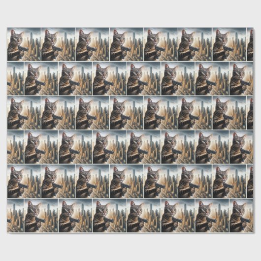 Tabby Cat with a Gun Cadeaupapier (Vlak)