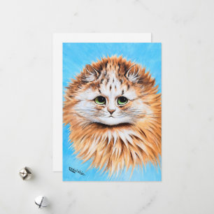 Tabby Cat with Green Eyes, hoofdonderzoek door L. Feestdagenkaart