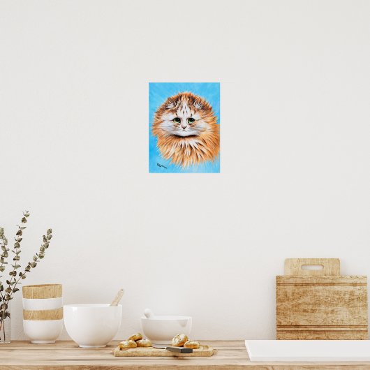 Tabby Cat with Green Eyes, hoofdonderzoek door L.  Poster (Keuken)