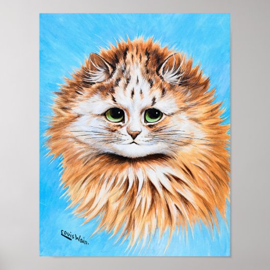 Tabby Cat with Green Eyes, hoofdonderzoek door L.  Poster (Voorkant)