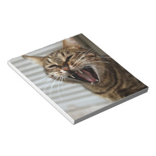 Tabby Cat Yawning Artistic Portret Notitieblok