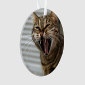 Tabby Cat Yawning Artistic Portret Ornament (voorkant)