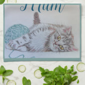 Tabby Cats Cute Cat Art Kitchen Mum Tea Towel Theedoek (Gevouwen)