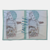 Tabby Cats Cute Cat Art Kitchen Mum Tea Towel Theedoek (Horizontaal)