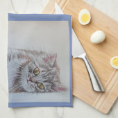 Tabby Cats Cute Cat Art Kitchen Tea Towel Theedoek (Quarter Fold)