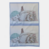 Tabby Cats Cute Cat Art Kitchen Tea Towel Theedoek (Verticaal)