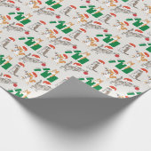 Tabby Cats Decorating Funny Silly White Christmas Cadeaupapier (Hoek)