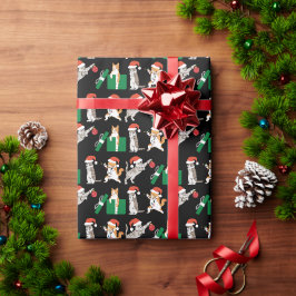 Tabby Cats Decoreren Grappig Gekke Zwarte Kerst Cadeaupapier
