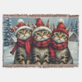 Tabby Cats in Preppy Winter Attire and Hat Winter Deken (Voorkant)