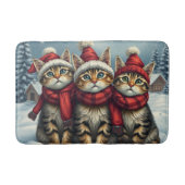 Tabby Cats in Preppy Winterkleding en Pet Winter Badmat (Voorkant)