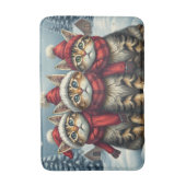 Tabby Cats in Preppy Winterkleding en Pet Winter Badmat (Voorkant Verticaal)