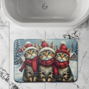 Tabby Cats in Preppy Winterkleding en Pet Winter Badmat