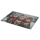 Tabby Cats in Preppy Winterkleding en Pet Winter Snijplank (Hoek)